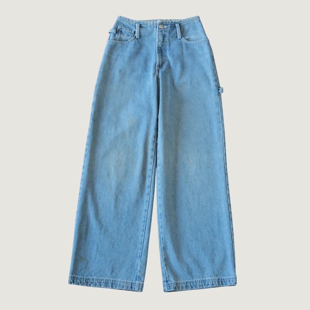 MGR Carpenter Jeans Womens Light Wash Wide Leg Streetwear‎ Y2K Vintage